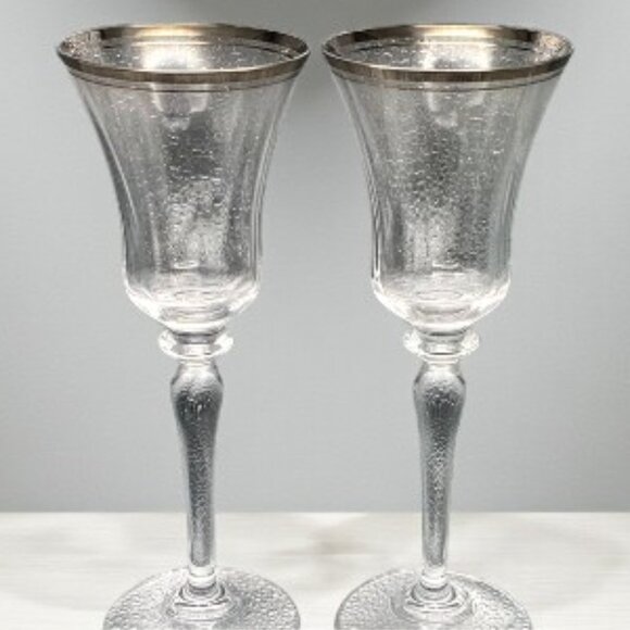MIKASA Wine Goblets Jamestown Platinum Set of 4 - Picture 2 of 3
